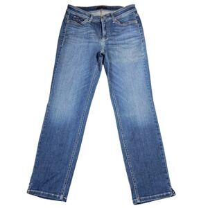 Cambio Piper Short Jeans Women Blue Denim Straight Leg Mid Rise Vintage Ed 38